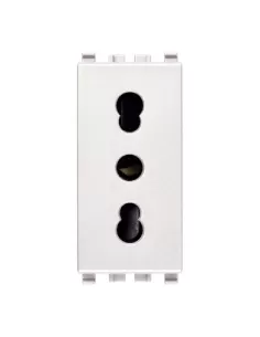 Vimar 20203.B Prise bivalente 2P T 16A P17/11 Blanc Eikon