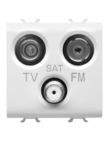 Câble d'alimentation Gewiss GW10382 FM/sat TV de 2 m, blanc