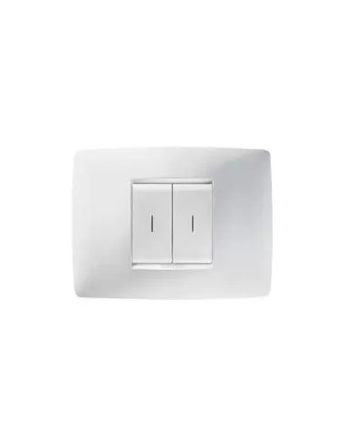 Panneau de boutons-poussoirs RF Gewiss GW10802 à 2 canaux, blanc, une plaque
