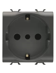 Gewiss gw12205 Prise standard italienne//allemande 250v ac 2p t 16a p30 2 modules noir satiné chorusmart