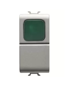 Gewiss gw14142 bouton 1m 1p na 16a titane lumière verte