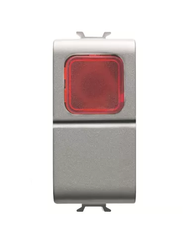 Gewiss gw14143 push button 1m 1p no 16a red titanium light