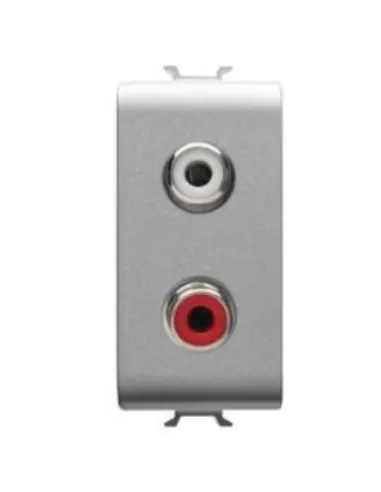 Gewiss gw14453 connecteur RCA double 1m titane