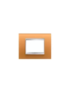 Gewiss lux 3 places plaque de verre ocre gw16203co chorus