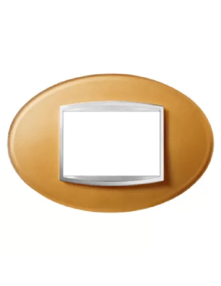 Gewiss gw16303co plato artístico 3 plazas coro cristal ocre