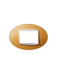 Gewiss gw16303co  placca art 3 posti vetro ocra chorus 2