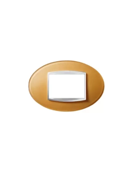 Gewiss gw16303co  placca art 3 posti vetro ocra chorus
