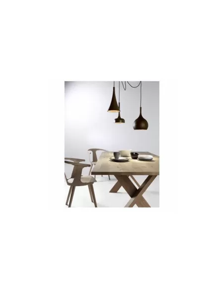 Suspension LED C4 00-3689-CI-CIV1 style années 60, 1 LED 8,7 W marron foncé