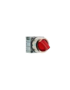 Siemens 3SB35012SA21 Heavy Duty Selector Switch, Red Illuminated, 3 Fixed Positions