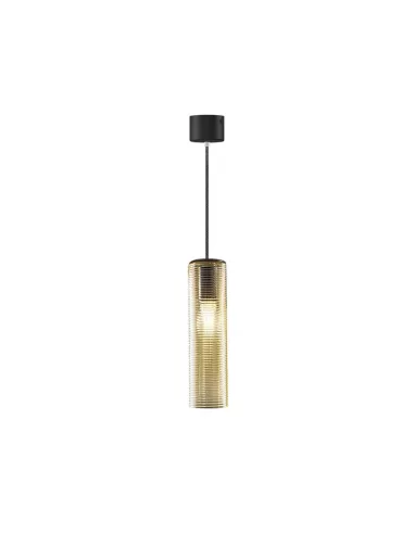 Suspension en verre soufflé noir Panzeri L9402-AMB Clio