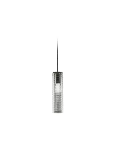 Panzeri L9402-steel Clio black blown glass suspension