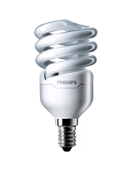 Ampoule spirale économique Philips 12 W E14 2700 K lumière chaude
