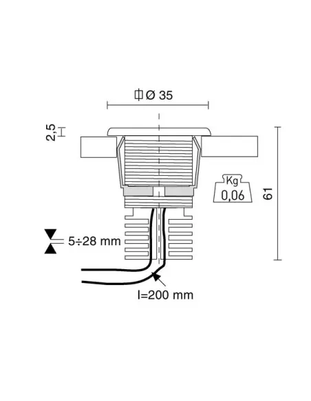 Side E886-M-LBN-C Eyes B Led cob 3,5W 4000K con molla