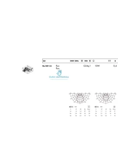Kit Viabizzuno F6.107.13 Cubo 15 fluo10W 230V ecg