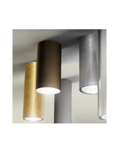 Panzeri P3722 One cylindrical ceiling light d105x210 polished aluminium