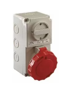 Schyller 16108 interlocked socket 16a 3p+t 380v with bottom base, without fuse base