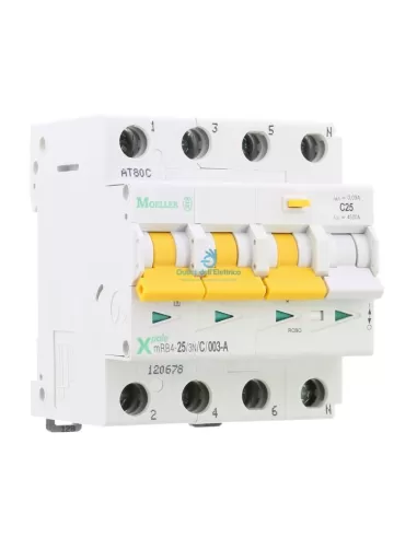 Eaton Mrb4-25/3n/c/003-a disjoncteur à courant résiduel 3p+n 25a c 0.03 4.5ka cl.a