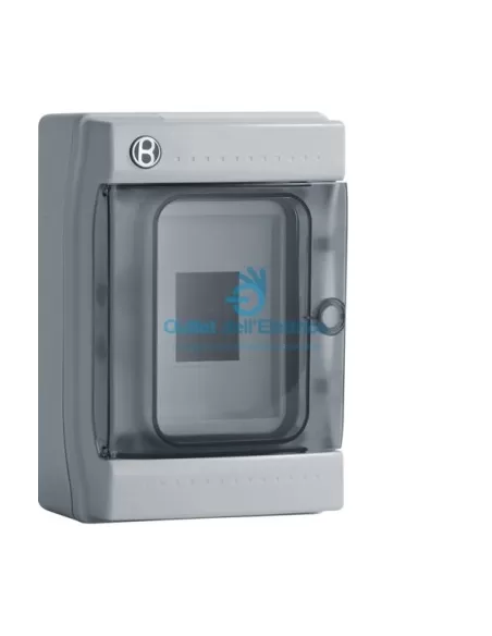 Hager B06521 Centralita de pared gris IP65 4 módulos