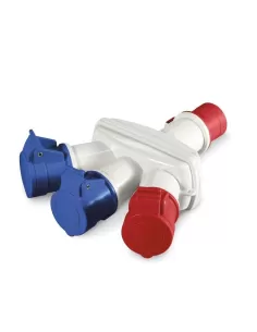 Adaptateur mixte triple Scame Parre 606.3005-059 sans câble IP44 16A