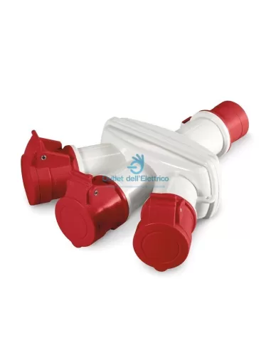 Scame Parre 606.3005-063 Dreifachadapter 3p+t ohne Kabel IP44 16a
