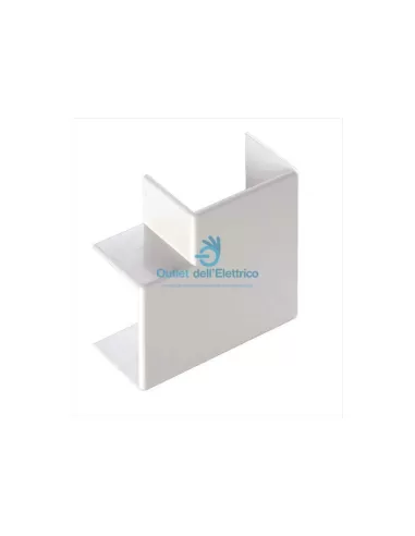 Caniveaux électriques ECAP12040B Angle plat pour dim. caniveau. 120x40 blanc