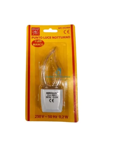 Tecnid H524BN Punto luce notturno 1led bianco 230v 0,2w