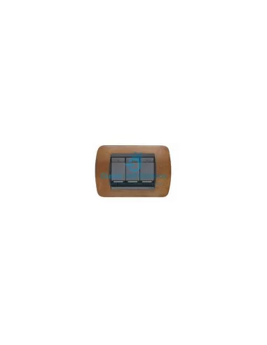 Bticino L4803LNC 3-piece plate legn.noce , europ.living i