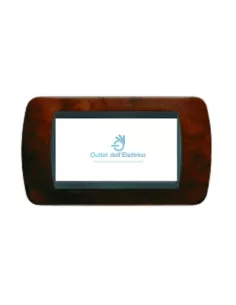 Bticino L4804LRN Placca 4p legno radica noce liv.i.