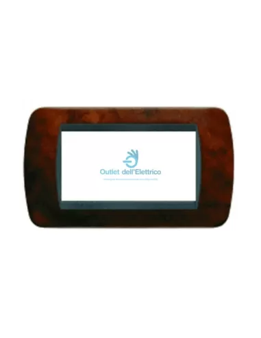 Bticino L4804LRN 4-p plate in walnut briar wood liv.i.