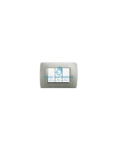Bticino C4803VM Luna green metal 3p plate.