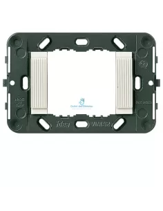 Vimar 16722.B Support à 2 modules, boîtier encastré rayé à 3 modules, blanc