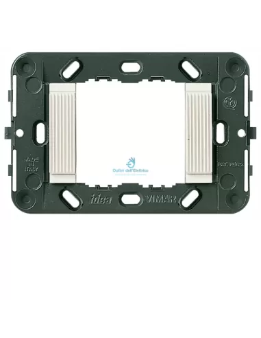 Vimar 16722.B Support à 2 modules, boîtier encastré rayé à 3 modules, blanc