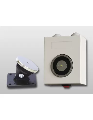 Serrure électromagnétique Opera 24 Vcc, 25 kg, 25 mA, bouton de déverrouillage, sans