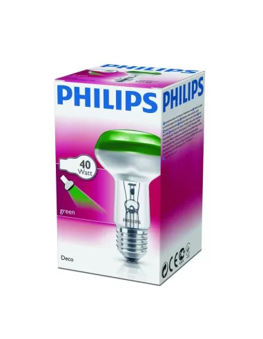 Ampoule à incandescence Philips 40NR63VE 40 W E27 verte