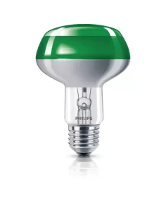 Philips colored reflector incandescent lamp NR80 60 W E27 green