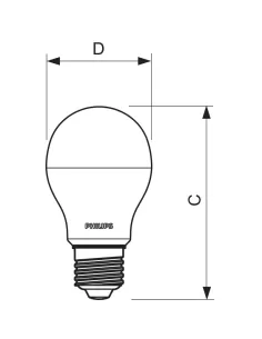 Ampoule LED Philips ELE276WW CorePro D6 5-48W 830 E27 3000K 2