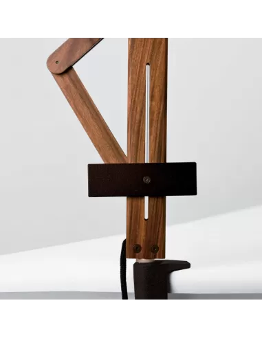 Leucos 0009828 9W LED table lamp, natural beech, with base clamp