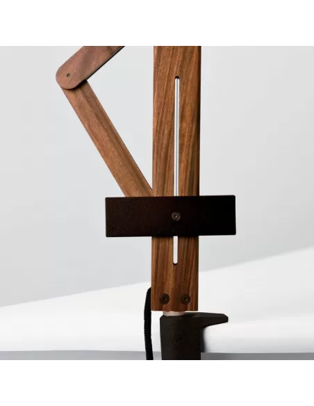 Leucos 0009828 9W LED table lamp, natural beech, with base clamp