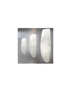 Applique murale Vistosi effet marbre, verre blanc/argenté/nickel, 1 x 70 W E27