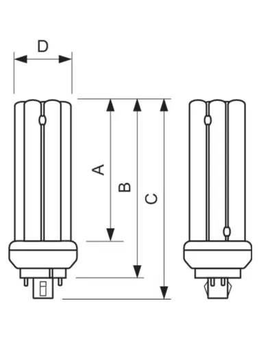 Ampoule basse consommation Philips MASTER PL-T 4 broches 24 W GX24q-3 Blanc froid