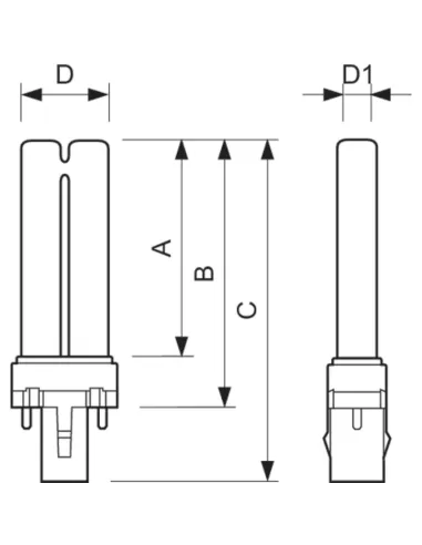 Lampe fluorescente Philips PL-S 8,6 W G23 Bleu