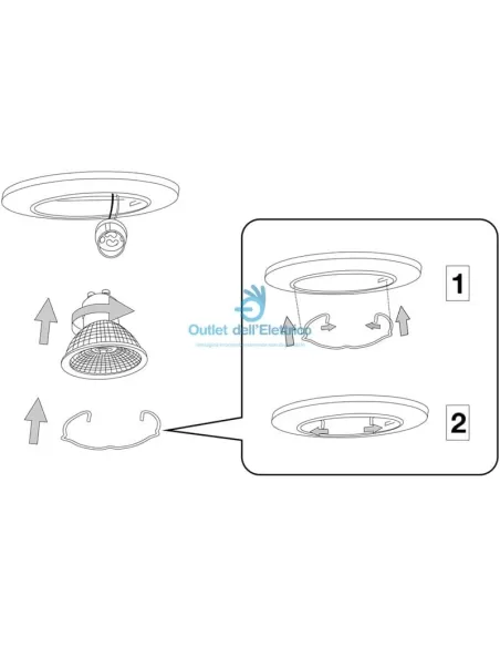 Ideal Lux 083117 Jazz incasso fisso bianco