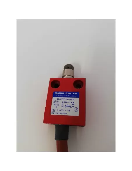Interrupteur de fin de course à bouton-poussoir à galet Honeywell 24ce2-s1b, 1NC/1NO, SPDT, 250 VCA, action lente, câble de 1 m