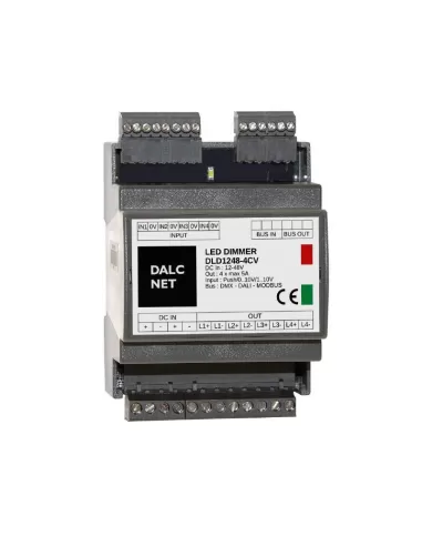 Décodeur DMX Dalcnet DLD-1248-4CV-DMX 4 canaux 20 A, bande LED 4x5 A, 12/24/48 Vcc