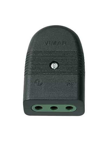 Vimar 01023 2P T 10A P11 Toma axial negra