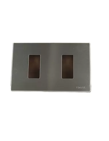 Vimar 08636 Series 8000 2-Module Plate Aluminum Snap Gold