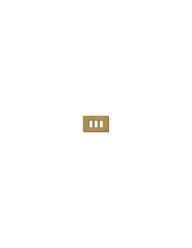 Vimar 08637.BR Serie 8000 3-Modul-Aluminiumplatte mit Bronze-Druckknopf