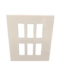 Vimar 08640.Z Serie 8000 Placa de 6 orificios en resina blanca