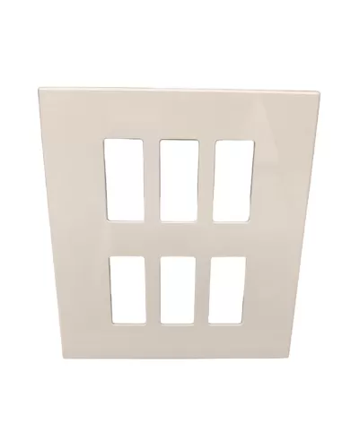 Vimar 08640.Z Series 8000 6-Hole Plate White Resin