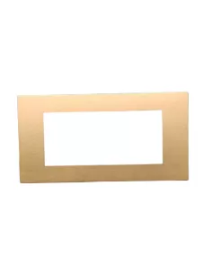 Placa de aluminio Vimar 08658.BR Serie 8000 de 4 módulos, con cierre a presión en bronce, sin pretaladros